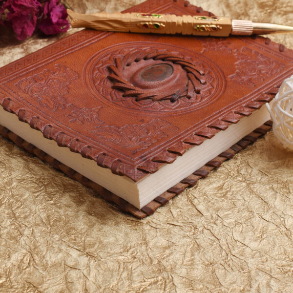 Embossed Leather Cover Stone Journal